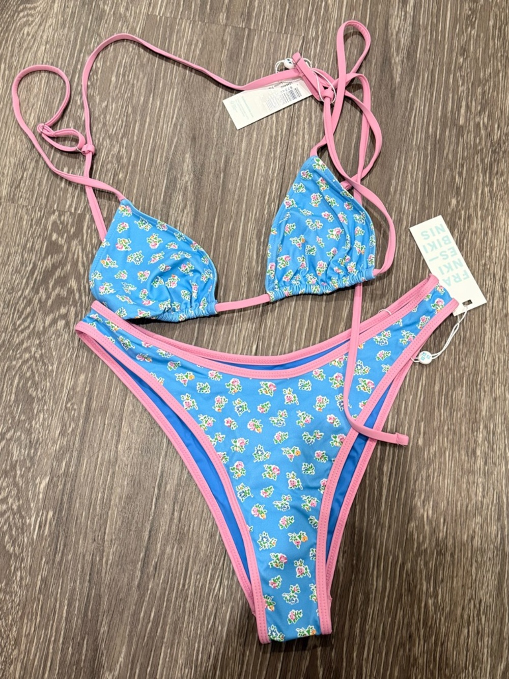 Frankie's Bikinis Blue Floral Bikini